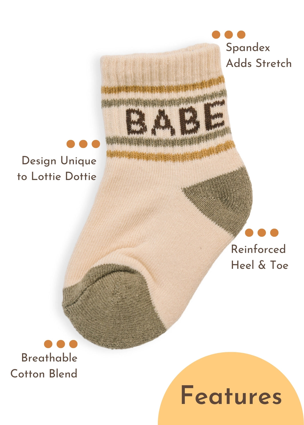 checkered & babe stripe - baby/toddler half-crew socks 2-pack
